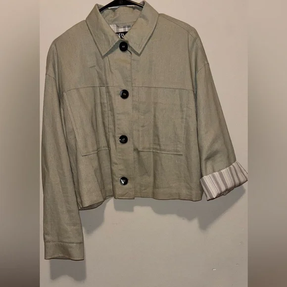 Zara Women's Olive Blazer - Picture 3 of 5